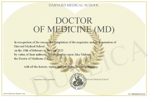 harvard medical diploma